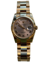 Rolex - Pre-owned Rose Gold Day-Date 36 Pink Roman Dial 118205