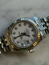 Rolex - Pre-owned Lady-Datejust 28mm White Diamond Dial Jubilee Bracelet 179174