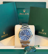 Rolex - Pre-owned Stainless Steel Oyster Perpetual 34 Blue Dial 124200