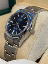 Rolex - Pre-owned Stainless Steel Oyster Perpetual 34 Blue Dial 124200