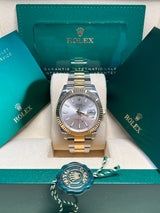 Rolex - Pre-owned Two Tone Yellow Gold Datejust 41mm Silver Dial 126333