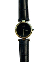 Cartier - Pre-owned Must Tank Vermeil Black Dial 24mm 590004