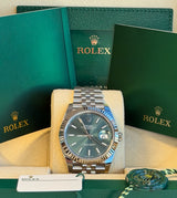 Rolex - Pre-owned Datejust 41 Green Index Dial Jubilee Bracelet 126334