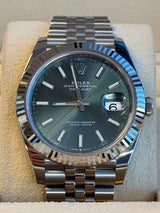 Rolex - Pre-owned Datejust 41 Green Index Dial Jubilee Bracelet 126334