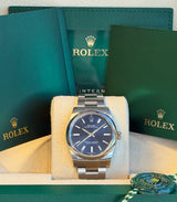 Rolex - Pre-owned Stainless Steel Oyster Perpetual 34 Blue Dial 124200