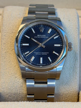 Rolex - Pre-owned Stainless Steel Oyster Perpetual 34 Blue Dial 124200