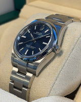 Rolex - Pre-owned Stainless Steel Oyster Perpetual 34 Blue Dial 124200