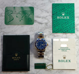 Rolex - Pre-owned Two Tone Yellow Gold Submariner "Bluesy" 16613LB