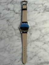 Patek Philippe - Pre-owned White Gold Calatrava 33mm Blue Dial Diamond Bezel 4896G