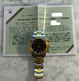 Rolex - Pre-owned Two Tone Daytona Black Diamond Dial 116523