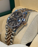 Rolex - Pre-owned Two Tone Rose Gold Datejust 36 Slate Index Dial Jubilee Bracelet 126231
