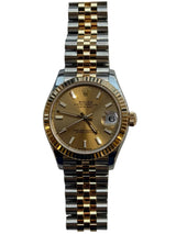 Rolex - Pre-owned Two Tone Yellow Gold Datejust 31 Champagne Dial Jubilee Bracelet 278273