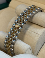 Rolex - Pre-owned Two Tone Yellow Gold Datejust 31 Champagne Dial Jubilee Bracelet 278273