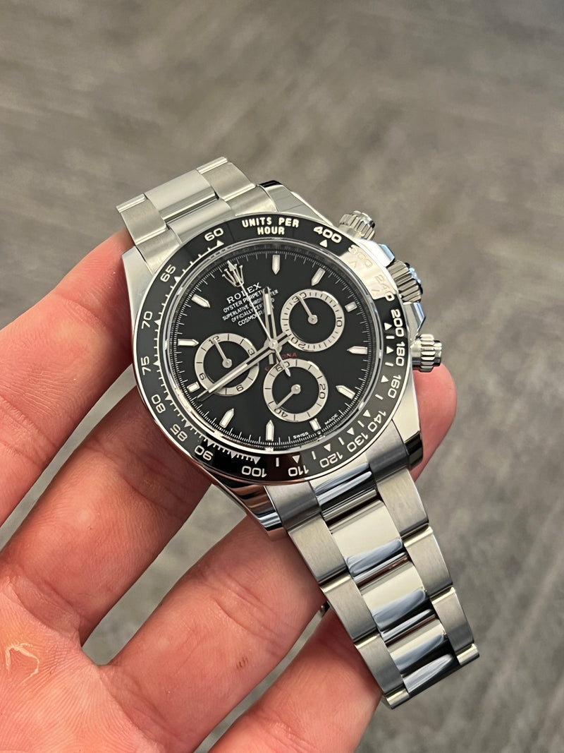 Rolex Unworn Daytona Black Dial 126500LN – David and Sons Timepieces