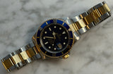 Rolex - Pre-owned Two Tone Yellow Gold Submariner "Bluesy" 16613