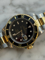 Rolex - Pre-owned Two Tone Yellow Gold Submariner Black Dial 16613
