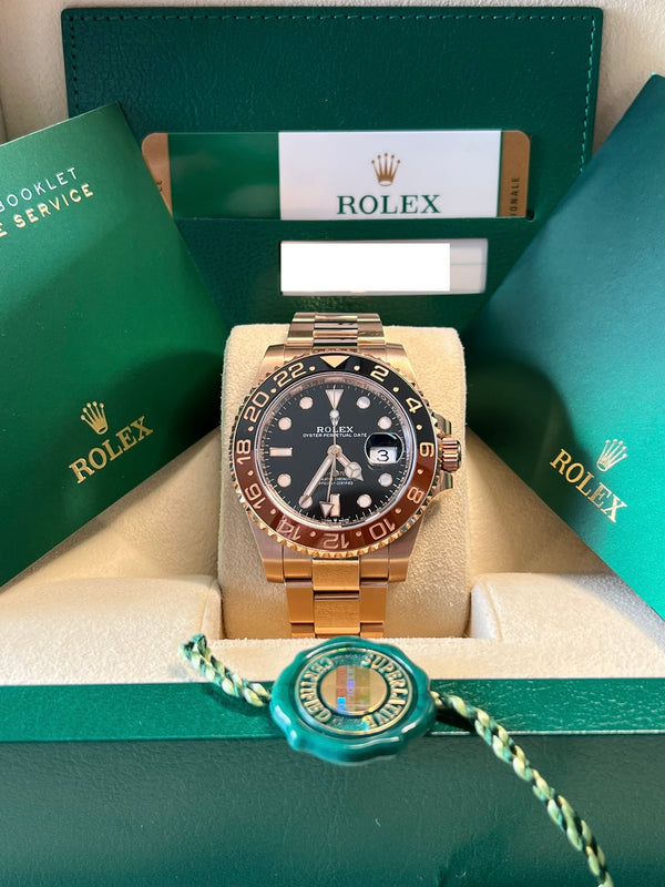 Rolex - Pre-owned Rose Gold GMT Master II 126715CHNR Rootbeer