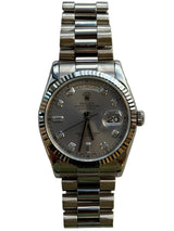 Rolex - Pre-owned White Gold Day-Date 36 Silver Diamond Dial 118239