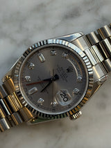 Rolex - Pre-owned White Gold Day-Date 36 Silver Diamond Dial 118239