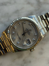 Rolex - Pre-owned White Gold Day-Date 36 Mother of Pearl (MOP) Diamond Dial 118239