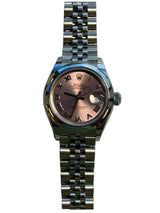 Rolex - Pre-owned Stainless Steel Lady-Datejust 28mm Pink Roman Dial Jubilee Bracelet 279160