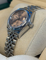 Rolex - Pre-owned Stainless Steel Lady-Datejust 28mm Pink Roman Dial Jubilee Bracelet 279160