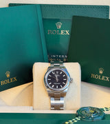 Rolex - Pre-owned Stainless Steel Oyster Perpetual 28 Black Dial 276200