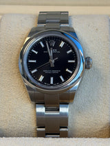 Rolex - Pre-owned Stainless Steel Oyster Perpetual 28 Black Dial 276200
