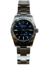 Rolex - Pre-owned Stainless Steel Oyster Perpetual 34 Blue Dial 124200