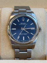 Rolex - Pre-owned Stainless Steel Oyster Perpetual 34 Blue Dial 124200
