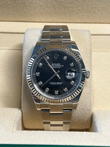 Rolex - Pre-owned Datejust 41mm Black Diamond Dial Oyster Bracelet 126334