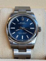 Rolex - Pre-owned Stainless Steel Oyster Perpetual 34 Blue Dial 124200