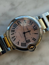 Cartier - Pre-owned Two Tone Rose Gold Ballon Bleu 36mm Mother of Pearl Dial W6920033