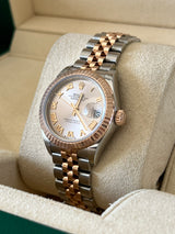 Rolex - Unworn Two Tone Rose Gold Datejust 28mm Pink Roman Dial 279171