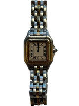 Cartier - Pre-owned Two Tone Yellow Gold Panthère Small 22 x 27mm White Dial W25029B5