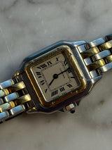 Cartier - Pre-owned Two Tone Yellow Gold Panthère Small 22 x 27mm White Dial W25029B6