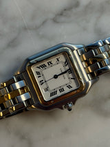 Cartier - Pre-owned Two Tone Yellow Gold Panthère Medium 26.5 x 36mm White Dial W25028B5