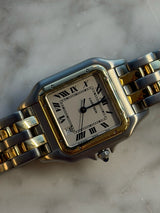 Cartier - Pre-owned Two Tone Yellow Gold Panthère Medium 26.5 x 36mm White Dial W25028B6