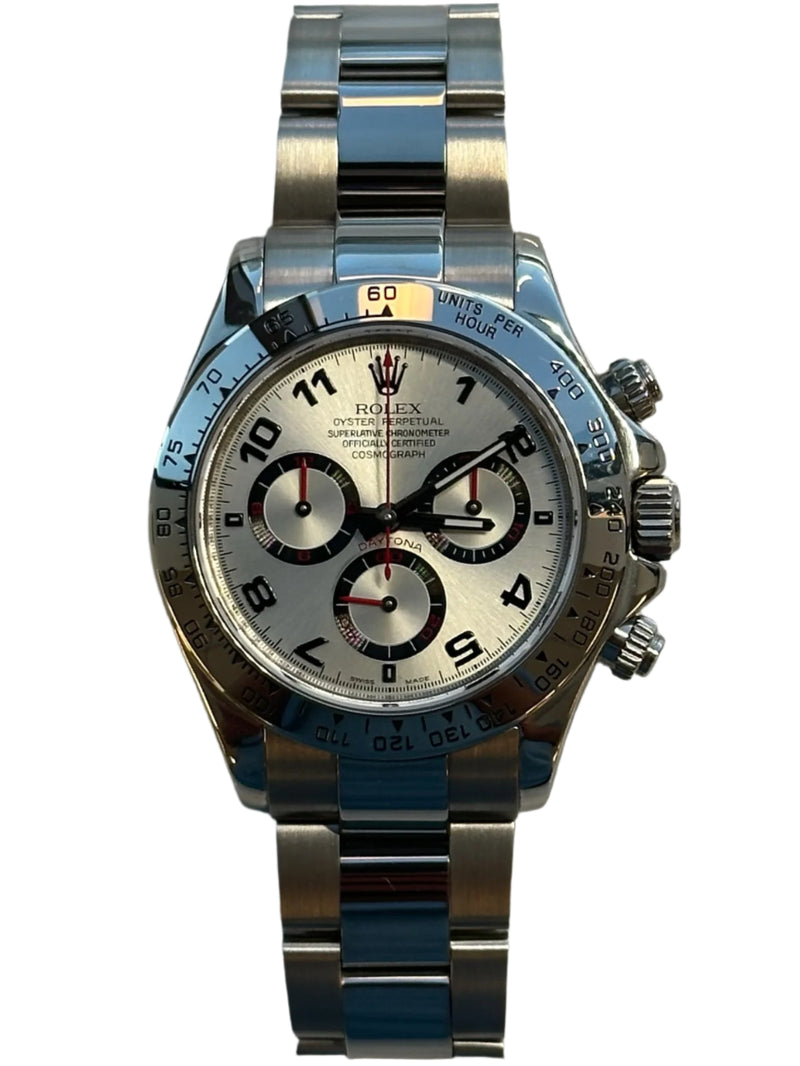 Rolex - Pre-owned White Gold Daytona Silver Racing Dial 116509