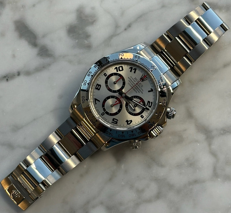 Rolex - Pre-owned White Gold Daytona Silver Racing Dial 116509