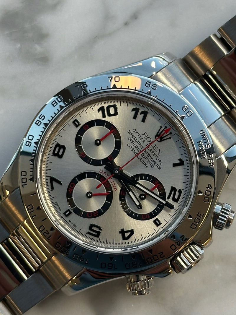 Rolex - Pre-owned White Gold Daytona Silver Racing Dial 116509