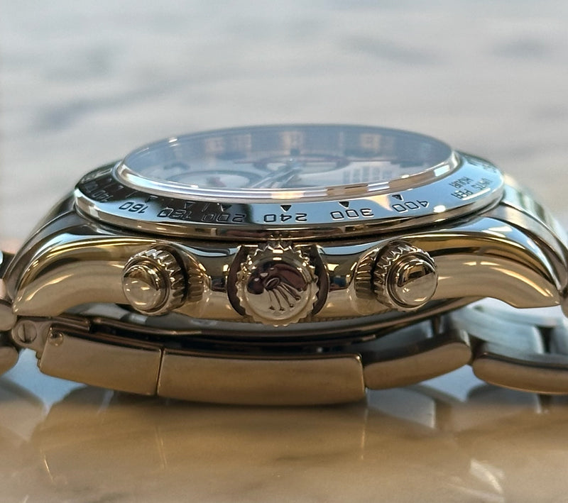 Rolex - Pre-owned White Gold Daytona Silver Racing Dial 116509