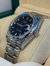 Rolex - Pre-owned Stainless Steel Oyster Perpetual Date Black Dial 115200