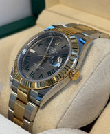 Rolex - Pre-owned Two Tone Yellow Gold Datejust 41 Wimbledon Roman Dial Oyster Bracelet 126333