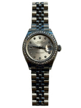 Rolex - Pre-owned Stainless Steel Lady-Datejust 28mm Silver Diamond Star Dial Diamond Bezel Jubilee Bracelet 279384RBR