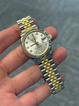 Rolex - Unworn Two Tone Yellow Gold Datejust 31 Silver Diamond Dial Jubilee Bracelet 278273