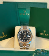 Rolex - Unworn Two Tone Rose Gold Datejust 36 Black Diamond Dial Jubilee Bracelet 126231