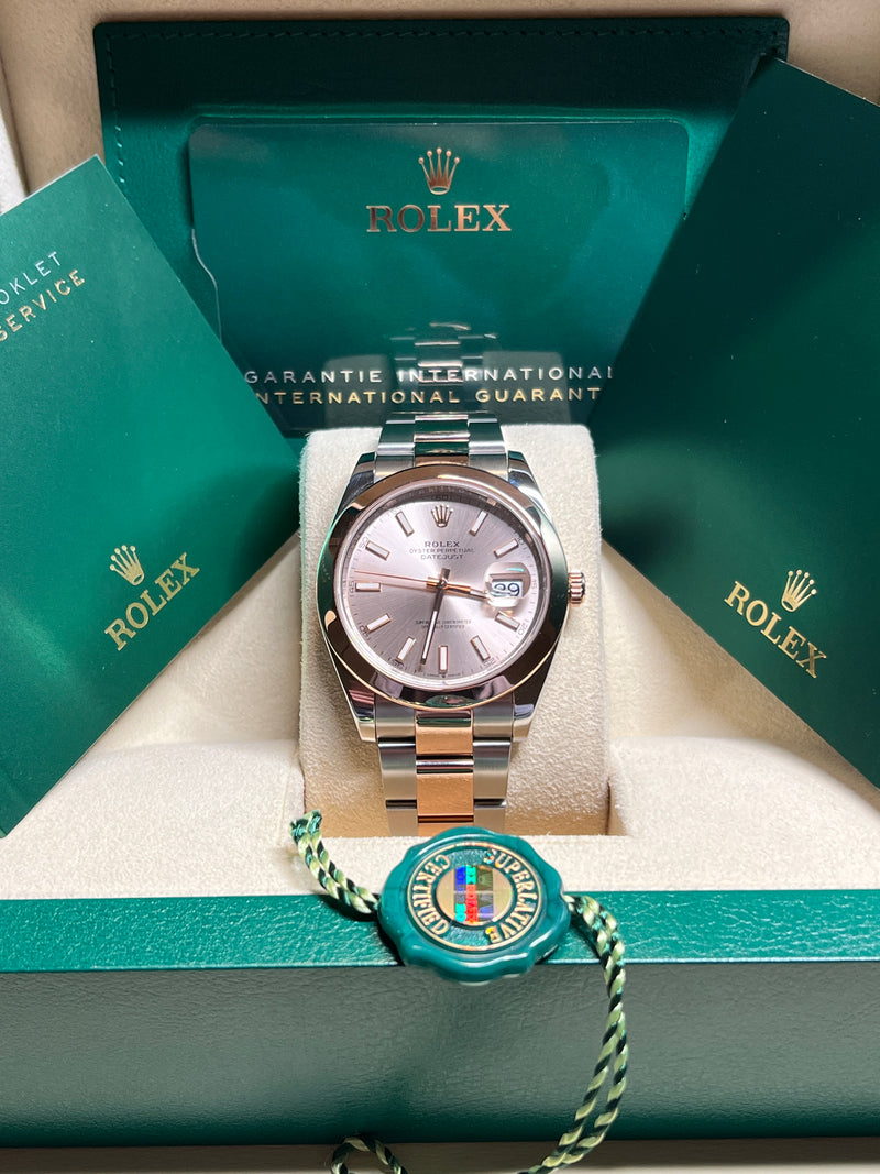 Rolex - Pre-owned Two Tone Rose Gold Datejust 41mm Sundust 126301