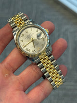 Rolex - Unworn Two Tone Yellow Gold Datejust 36 Silver Diamond VI Dial Jubilee Bracelet 126233