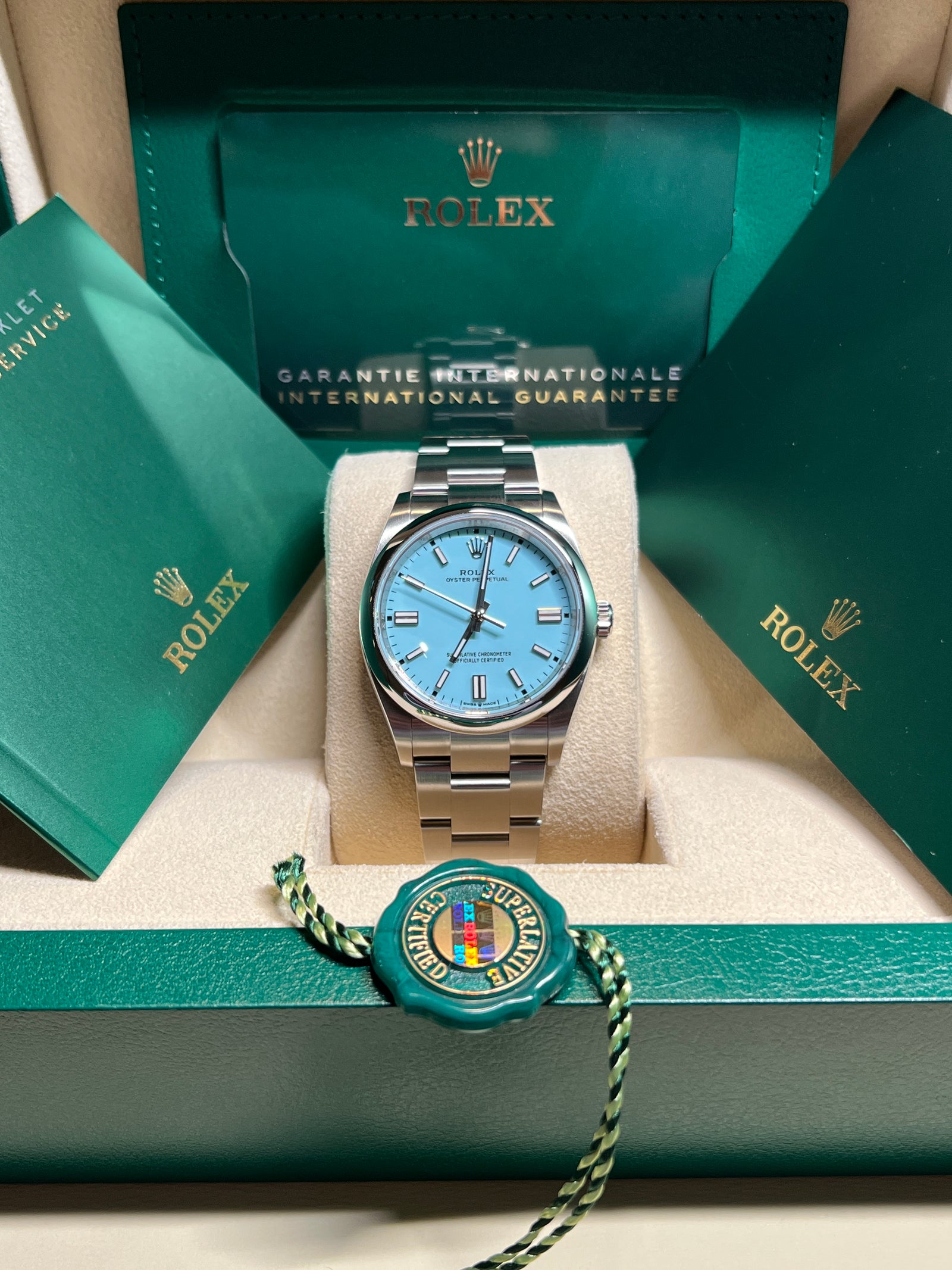 Rolex - Unworn Tiffany Blue Dial Oyster Perpetual 126000 36mm